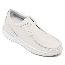 7 CM / 2.76 Inches - CMR CHAMARIPA Men Taller Shoes - High Heel Lift Shoes - Off-White Leather Casual Men's Shoes