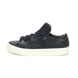 Adidas Courtvantage Cutout Sneakers Leather Black Colour For Kids