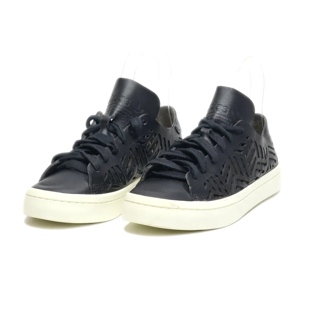 Adidas Courtvantage Cutout Sneakers Leather Black Colour For Kids