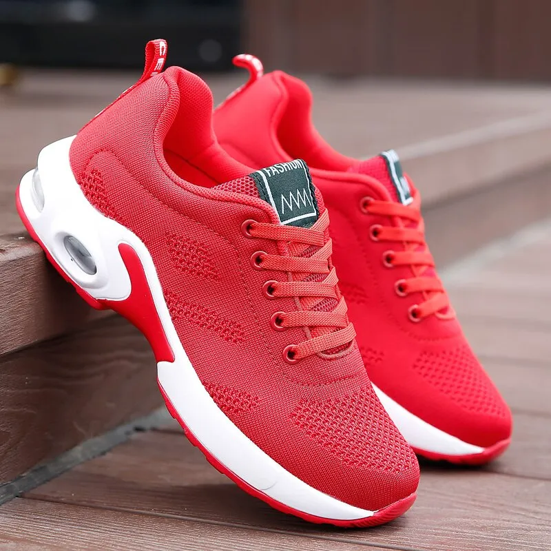 Air Cushioning Women Running Shoes Breathable Sneakers For Women Comfortable Ladies Sports Shoes Lace Up Jogging Walking Female