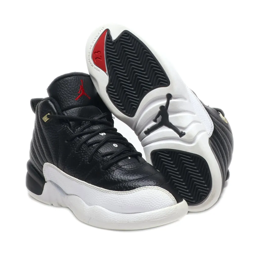 Air Jordan 12 Retro Playoffs Sport Shoes Leather White Colour For Kids