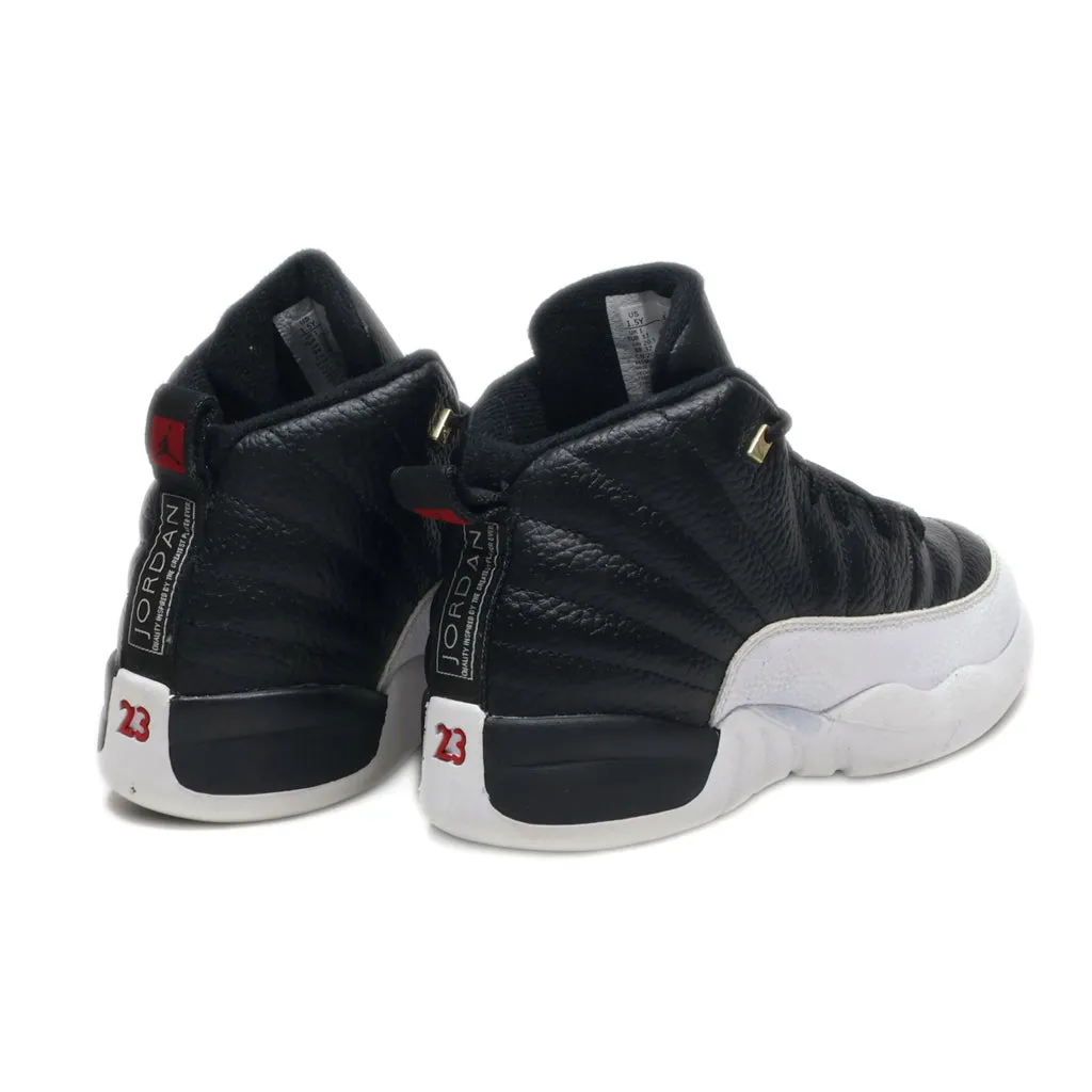 Air Jordan 12 Retro Playoffs Sport Shoes Leather White Colour For Kids