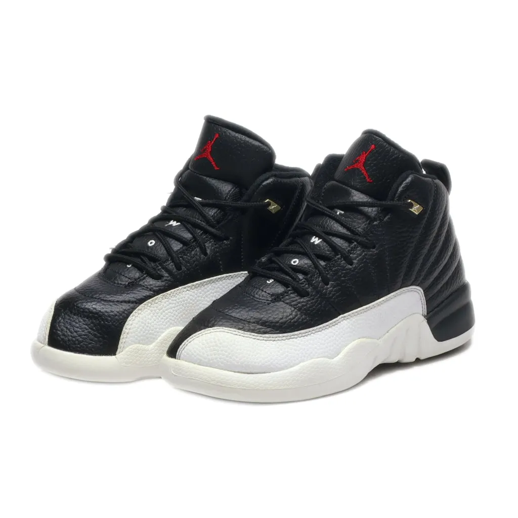 Air Jordan 12 Retro Playoffs Sport Shoes Leather White Colour For Kids