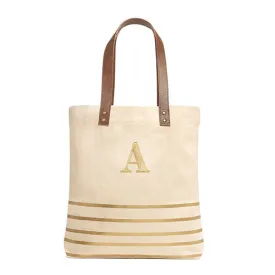 Annie Stripe Tote - Gold