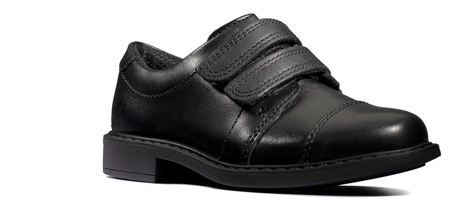 Boys Clarks Scala Skye Kid Black Leather Shoes