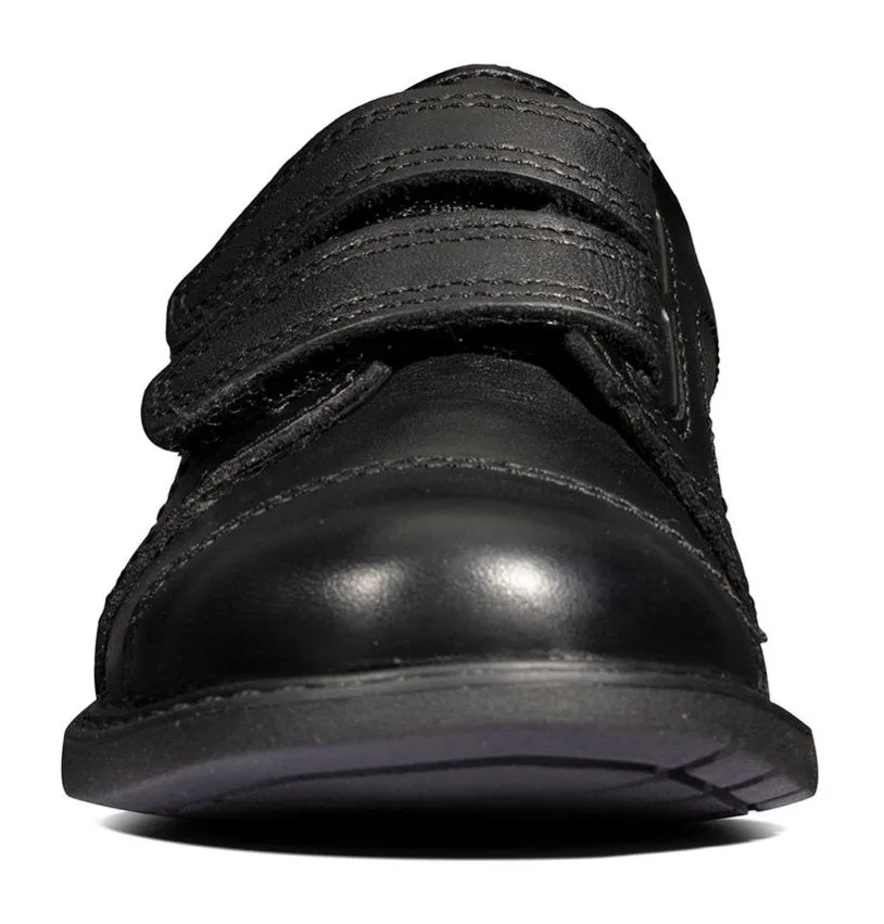 Boys Clarks Scala Skye Kid Black Leather Shoes