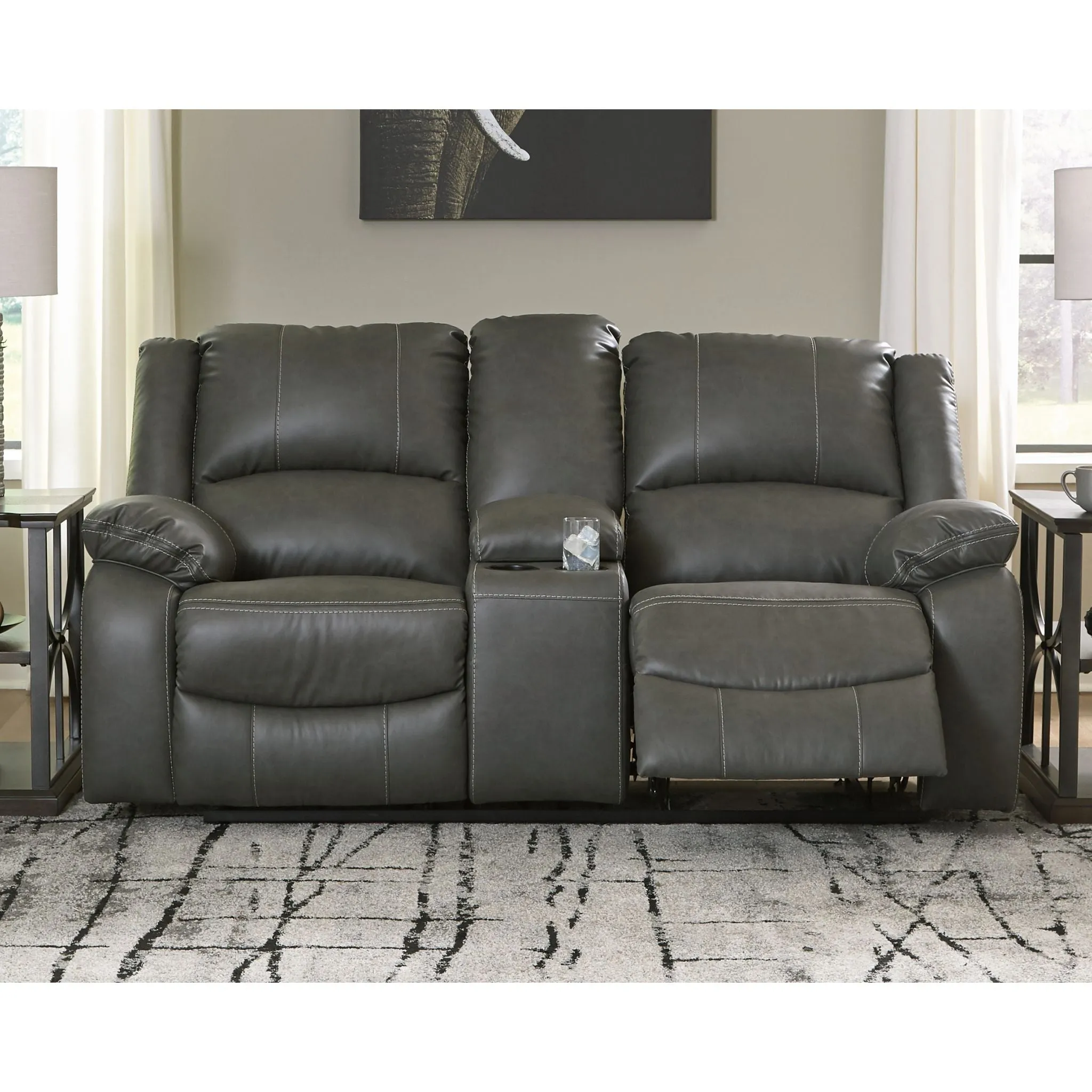 Calderwell Reclining Loveseat with Console