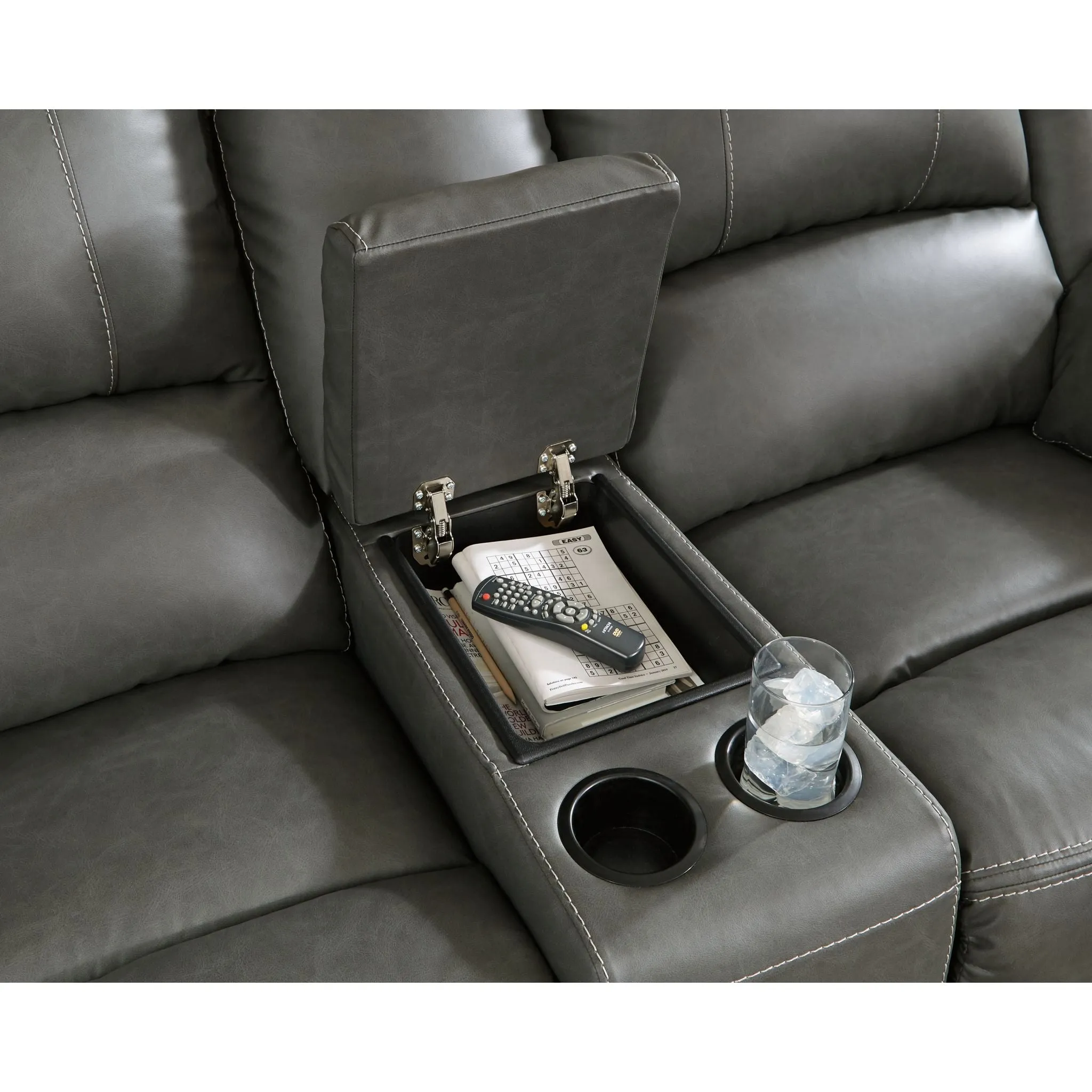 Calderwell Reclining Loveseat with Console