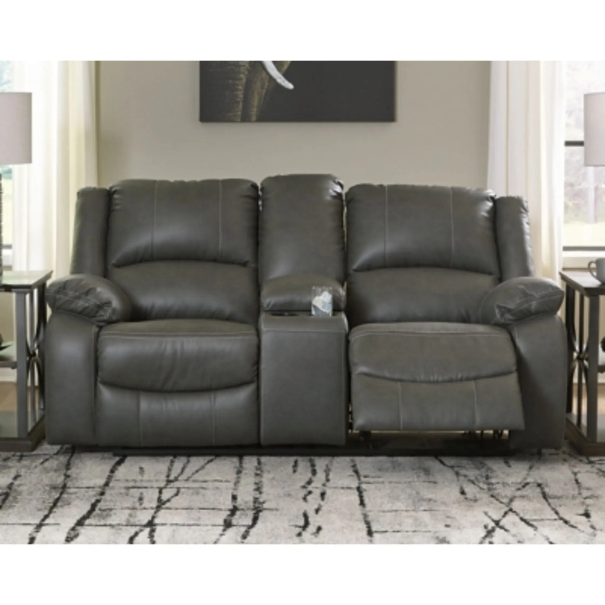 Calderwell Reclining Loveseat with Console