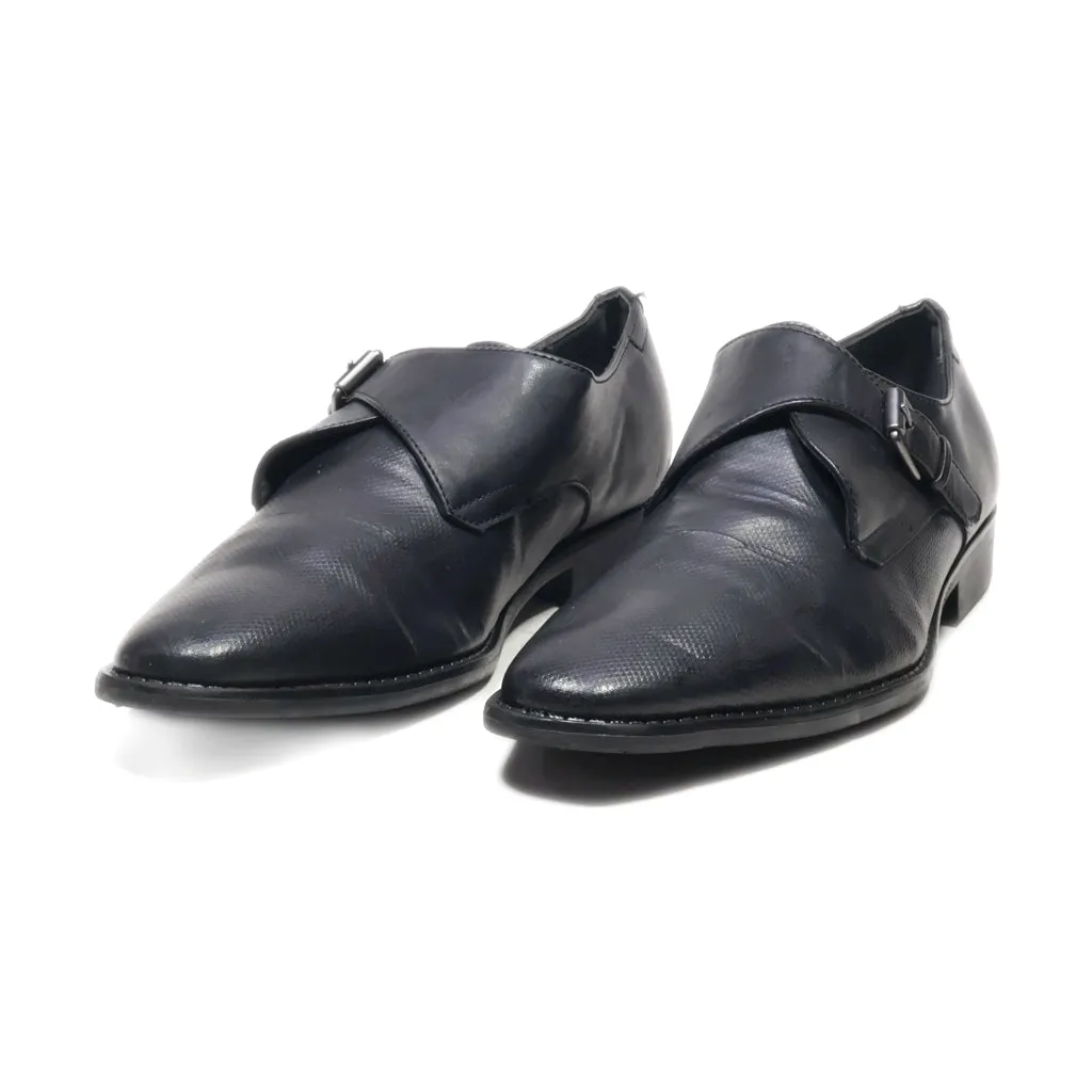 Calvin Klein Renaldo Monk Strap Shoes Leather Black Colour For Men