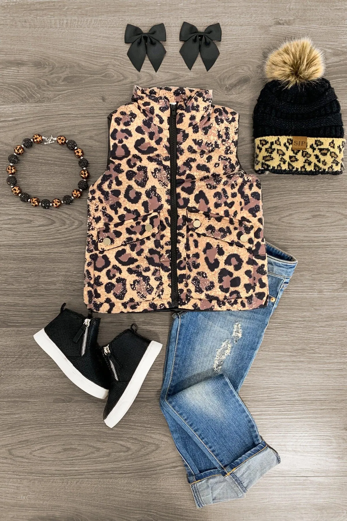 Cheetah Zip-Up Vest