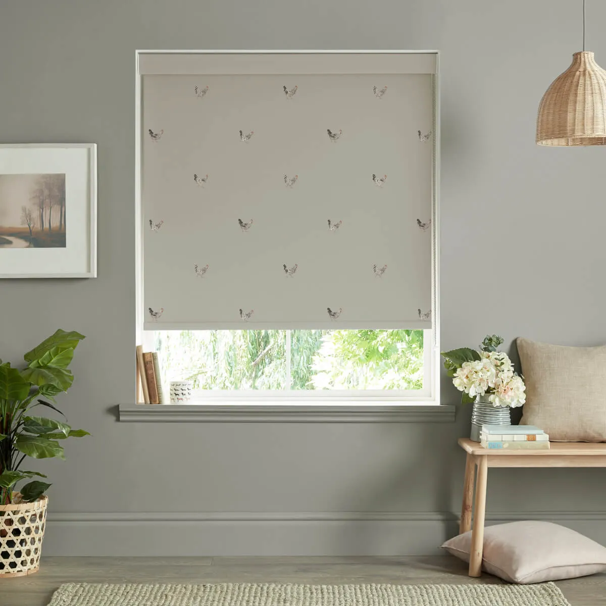 Chicken Soft Linen Roller Blind Sample