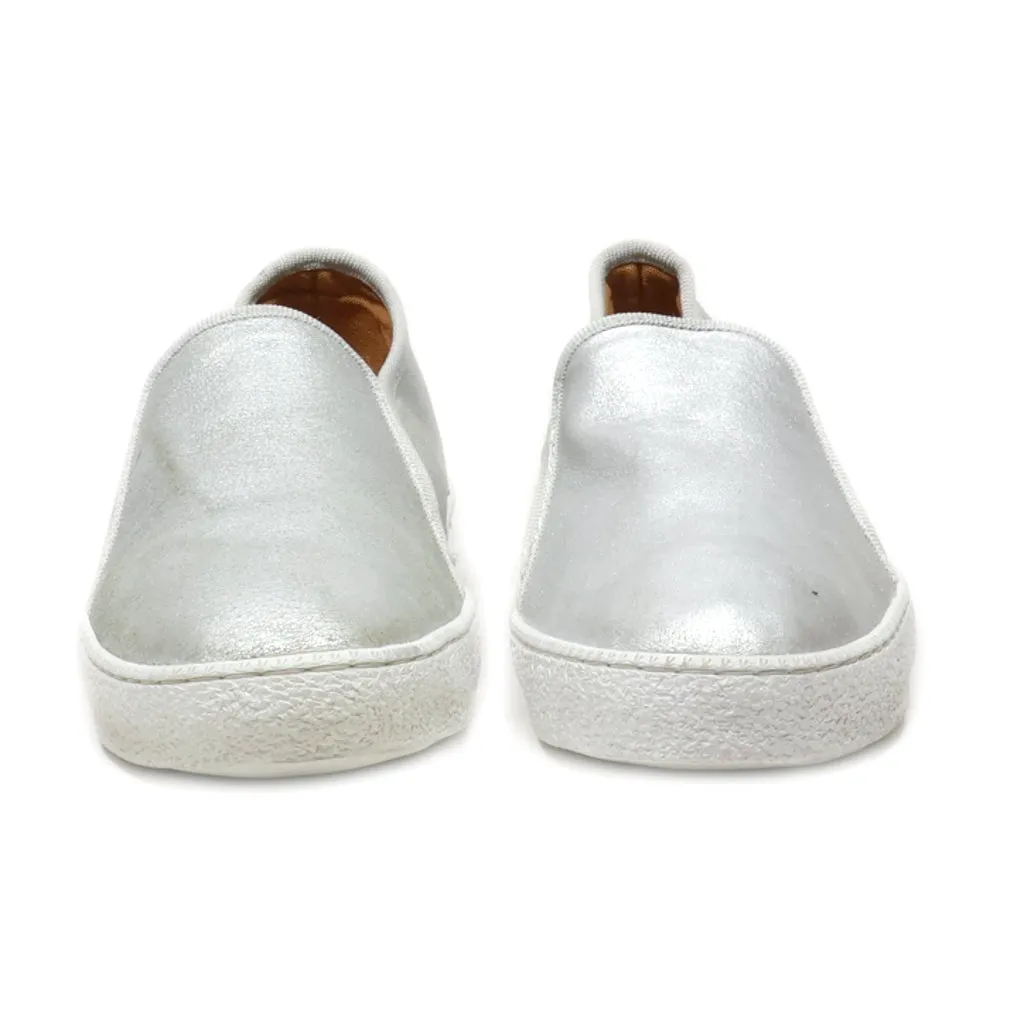 Corso Como Slip Ons Leather Silver Colour For Women