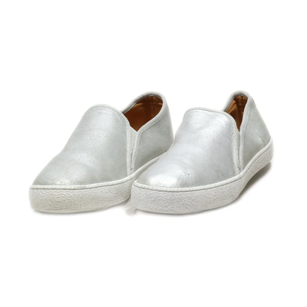 Corso Como Slip Ons Leather Silver Colour For Women