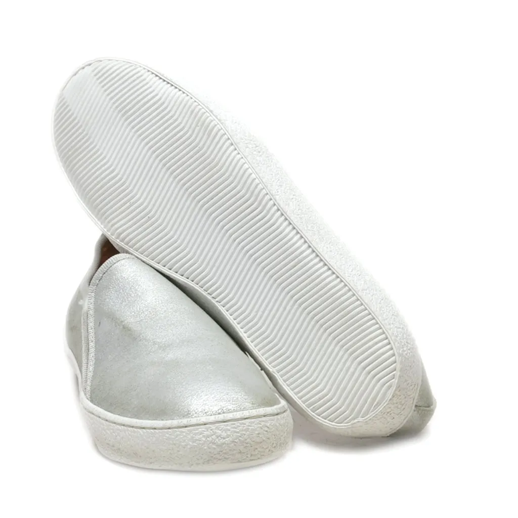 Corso Como Slip Ons Leather Silver Colour For Women