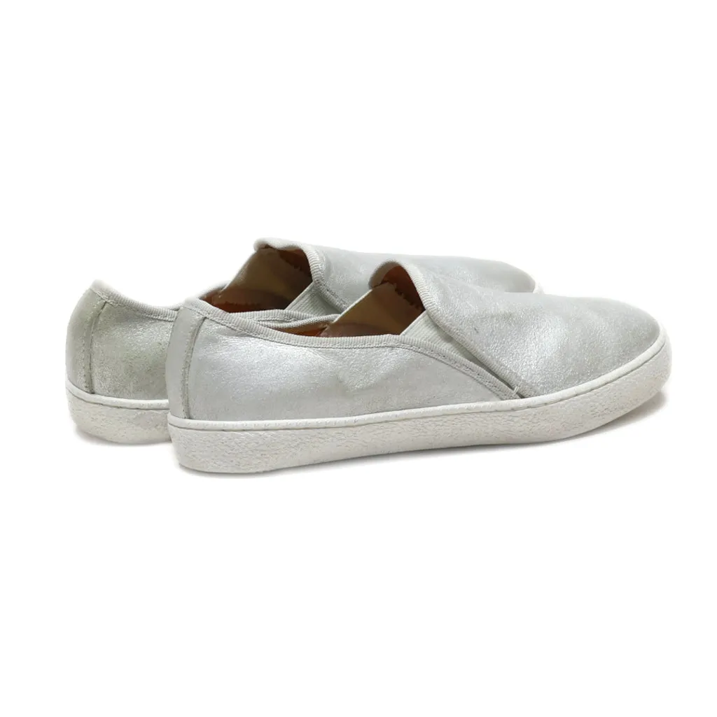 Corso Como Slip Ons Leather Silver Colour For Women