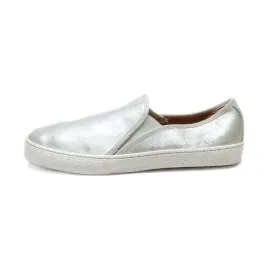 Corso Como Slip Ons Leather Silver Colour For Women