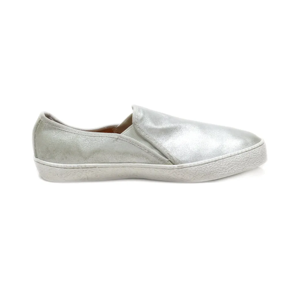 Corso Como Slip Ons Leather Silver Colour For Women