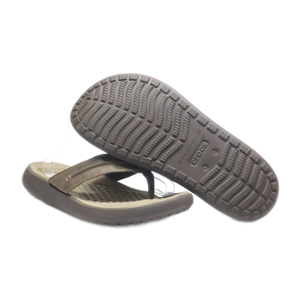 Crocs Flip Flops Fabric Brown Colour For Men