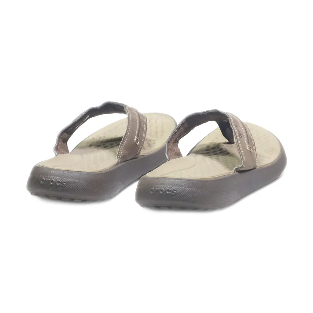 Crocs Flip Flops Fabric Brown Colour For Men