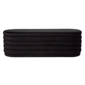 Demi Storage Bench Ottoman - Black Velvet