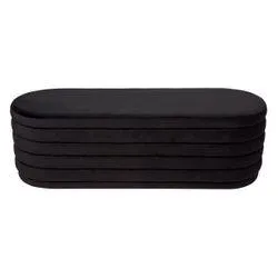 Demi Storage Bench Ottoman - Black Velvet