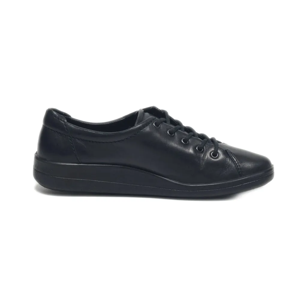 Ecco Lace Ups Leather Black Colour For Women