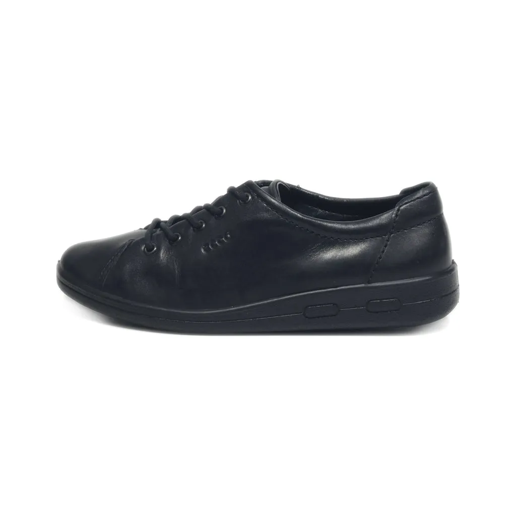 Ecco Lace Ups Leather Black Colour For Women