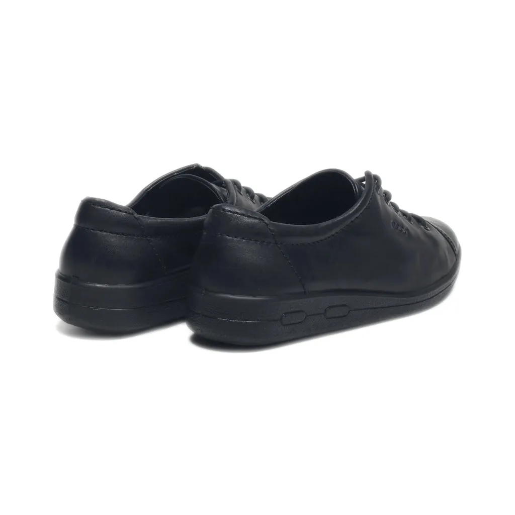 Ecco Lace Ups Leather Black Colour For Women