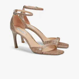 Ella Sandal - Embossed Croc :: Rosy Taupe