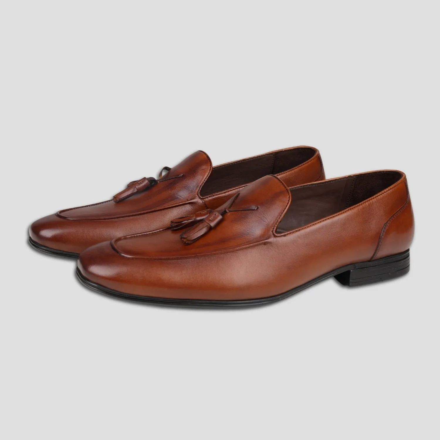 Ezok Leather Tan Formal Shoes For Men