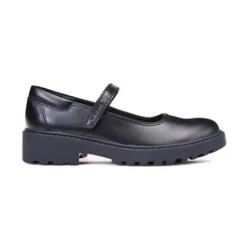 Geox Casey Black Velcro School Shoes