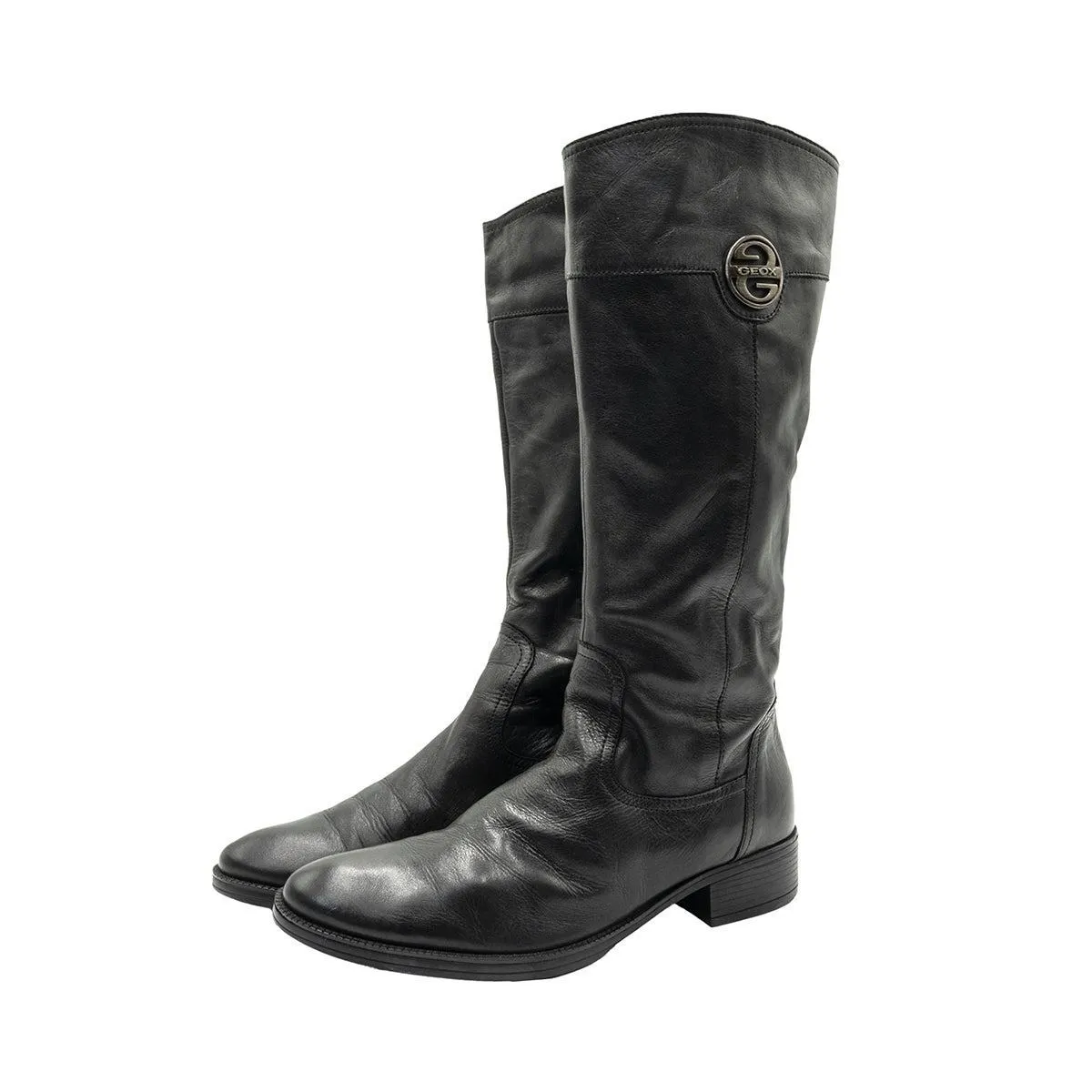 Geox Respira High Boots Leather Black Colour For Women