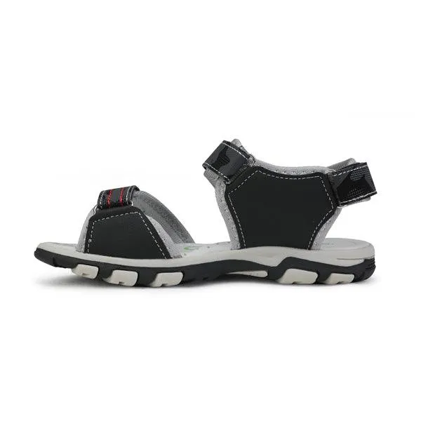 GIRLS BLACK DOUBLE VELCRO SANDALS