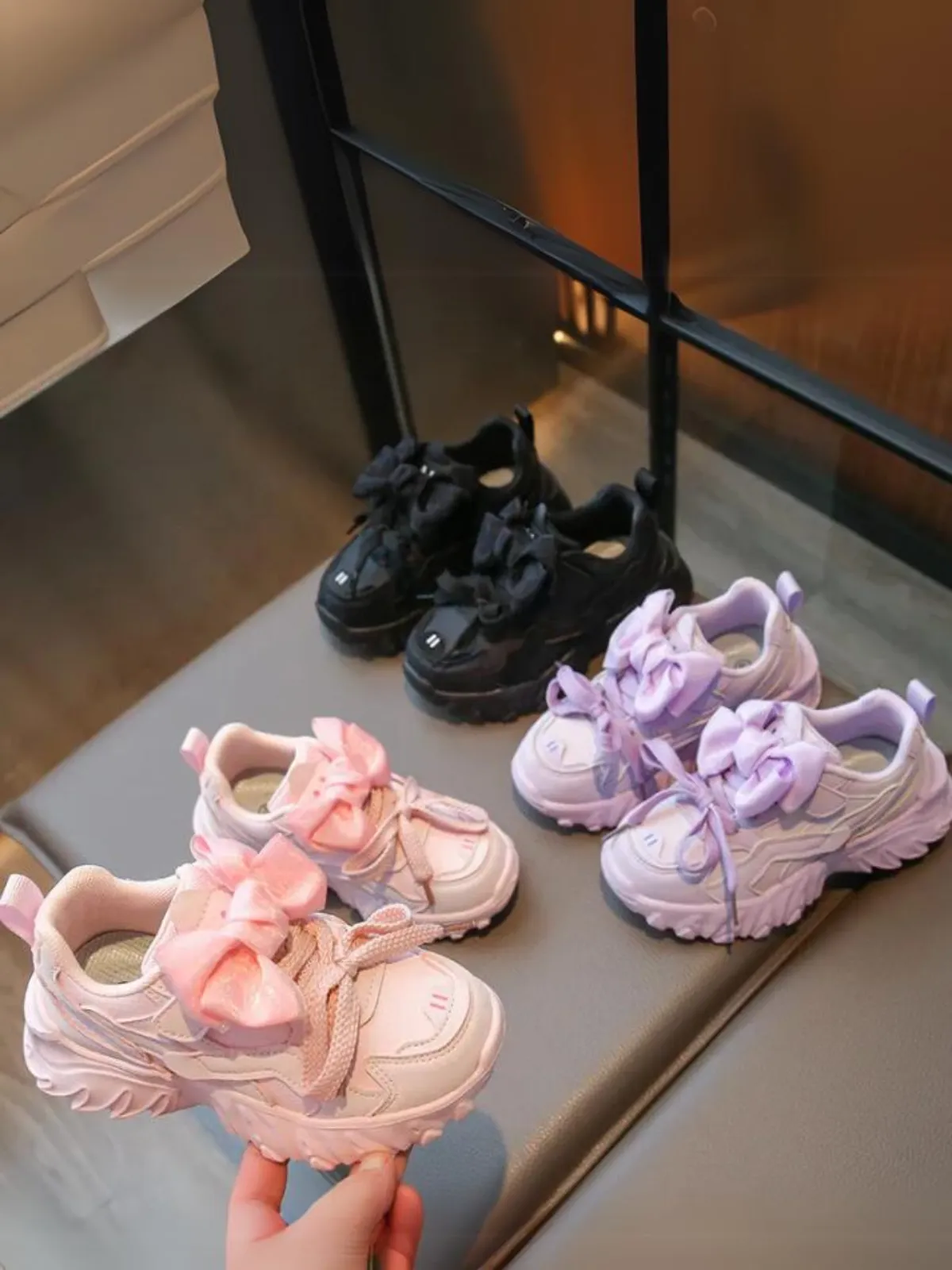 Girls Trendy Bow-Tied Sneakers By Liv and Mia