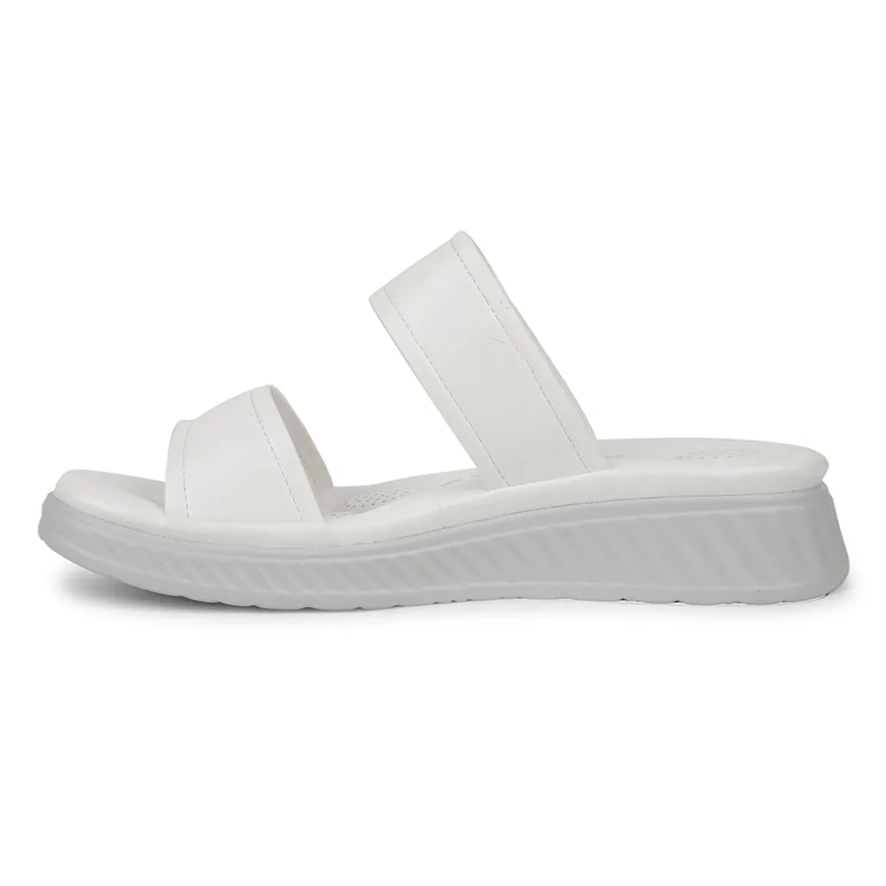 Healers Casual White Slipper For Women ZQ-AL-SL02 By Liberty