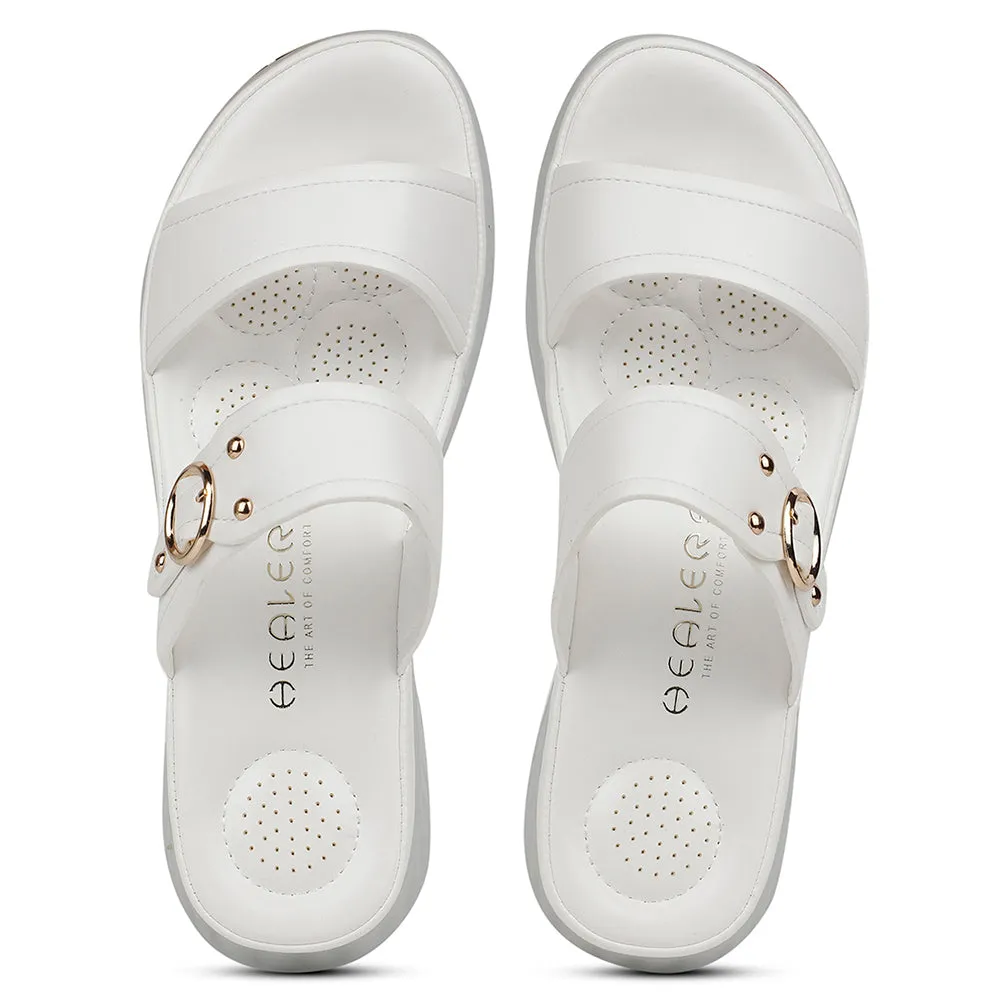 Healers Casual White Slipper For Women ZQ-AL-SL02 By Liberty