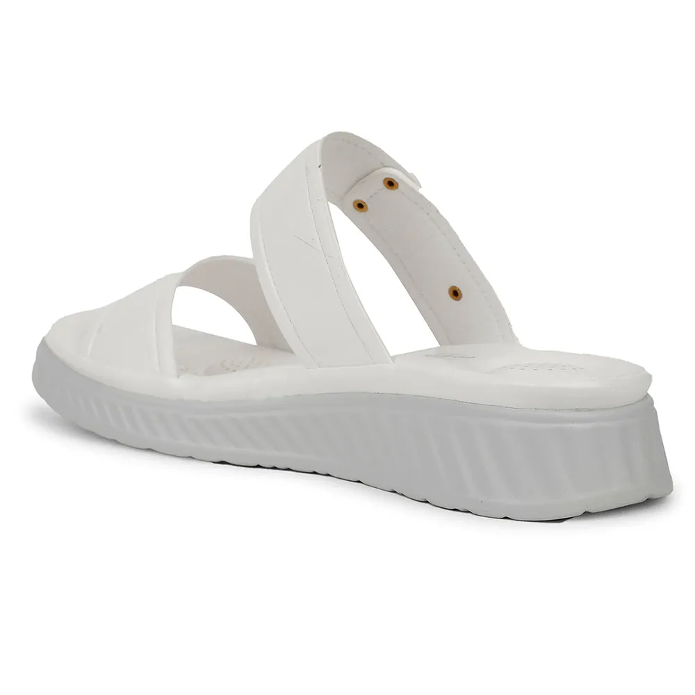 Healers Casual White Slipper For Women ZQ-AL-SL02 By Liberty