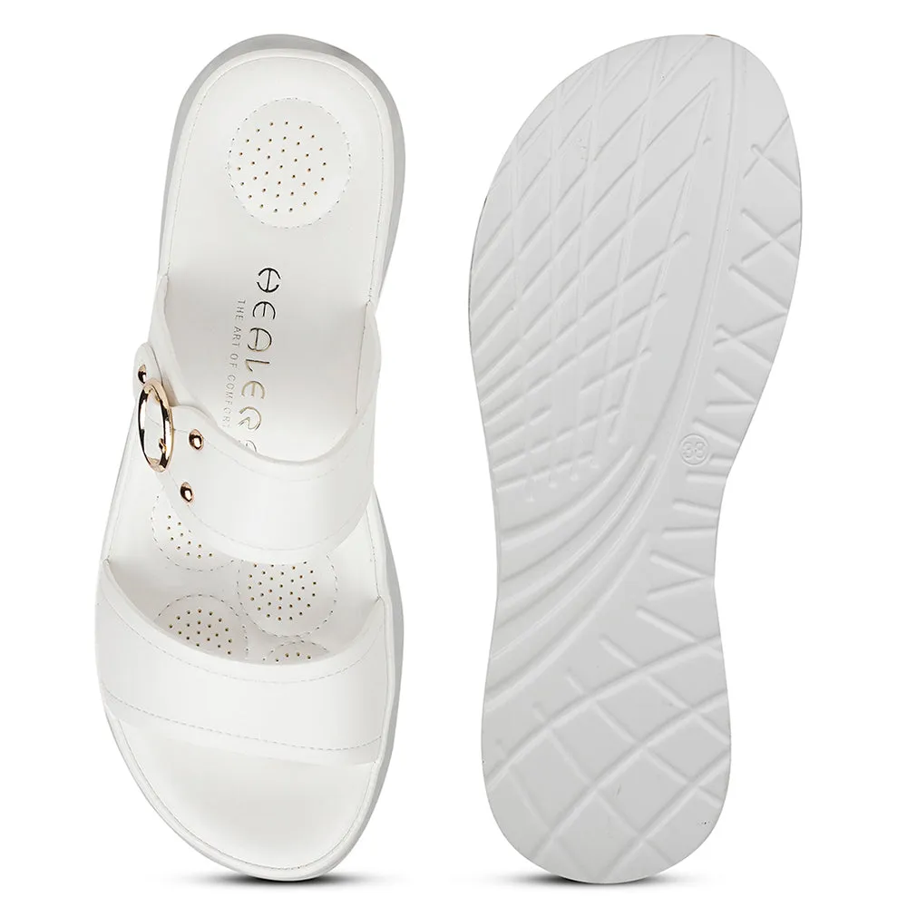 Healers Casual White Slipper For Women ZQ-AL-SL02 By Liberty