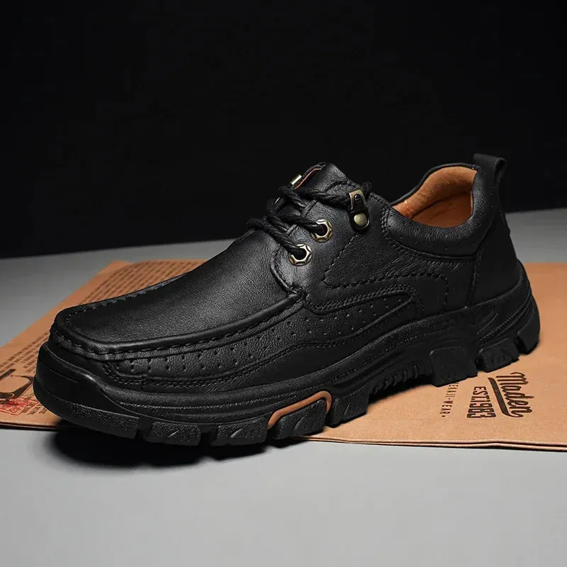 Hnzxzm Business shoes men Fashion genuine Leather Shoe Men's Soft Bottom Casual Men Shoes Breathable Comfortable Men's Shoes