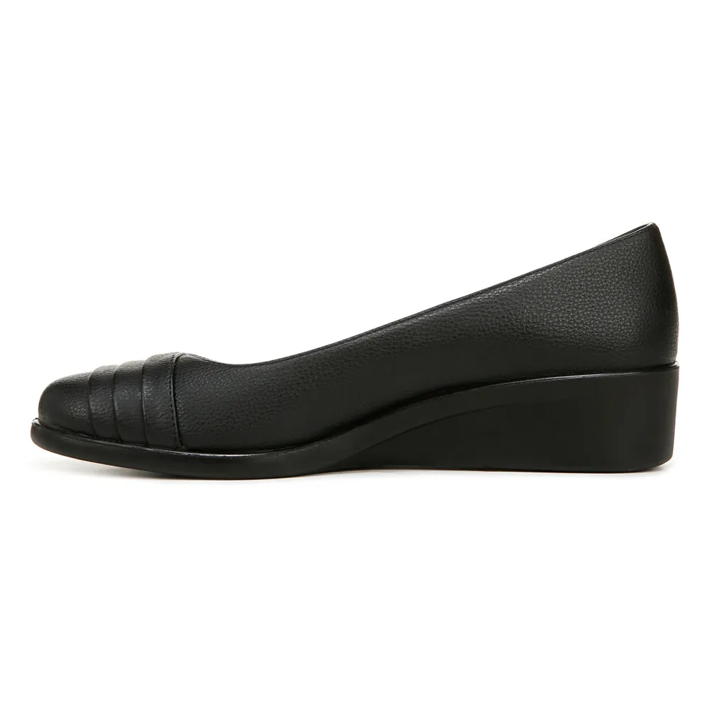 Jenna Round Toe Slip On Wedge Pumps