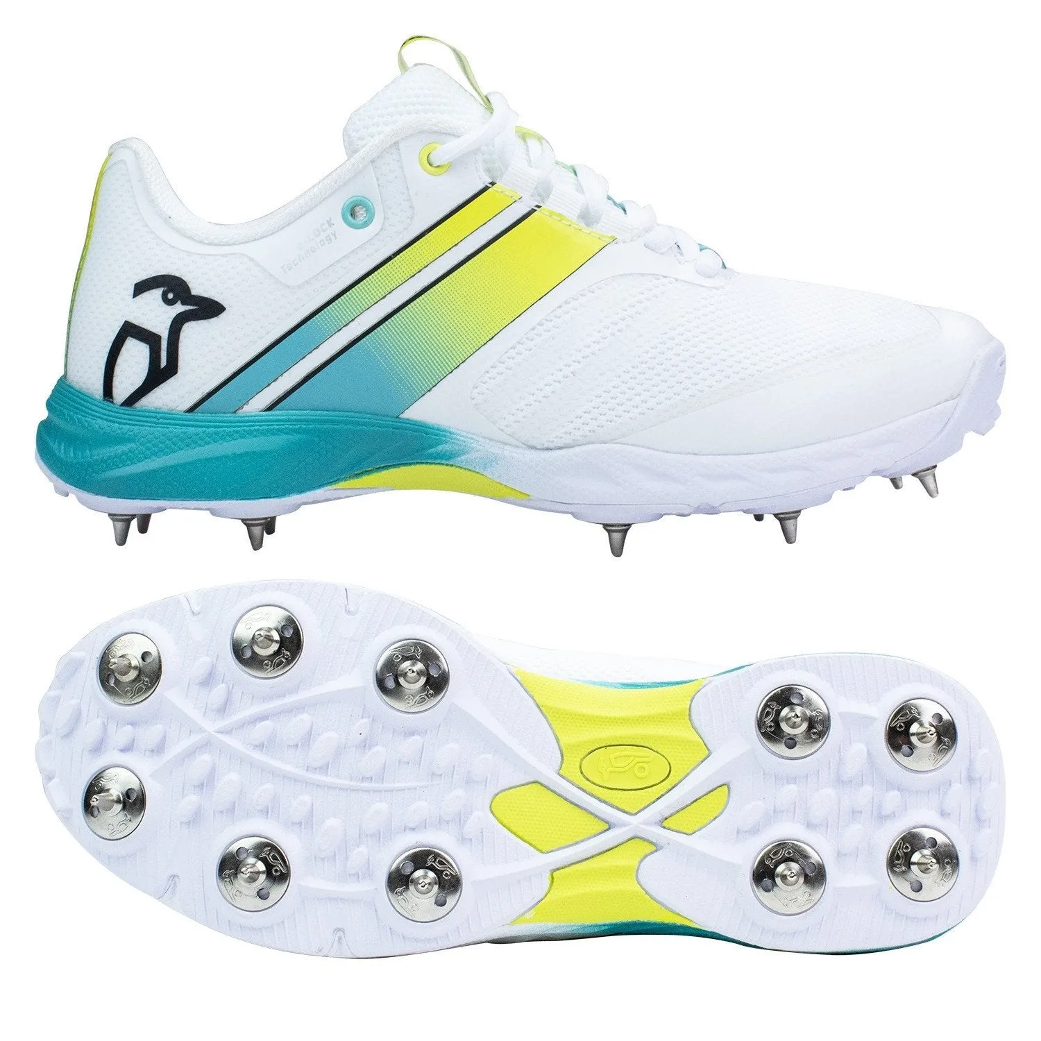 Kookaburra KC 2.0 Spike Cricket Shoes Aqua/White