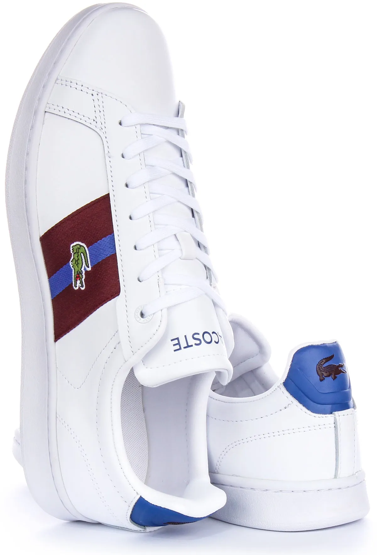 Lacoste Carnaby Pro CGR In White Burgundy For Men