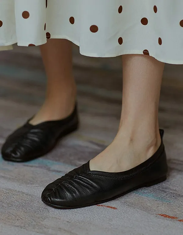 Lightweight Soft Leather Flats | Nurse Shoes