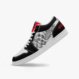 Low-Top AJ1 Leather Sneakers Black Snake