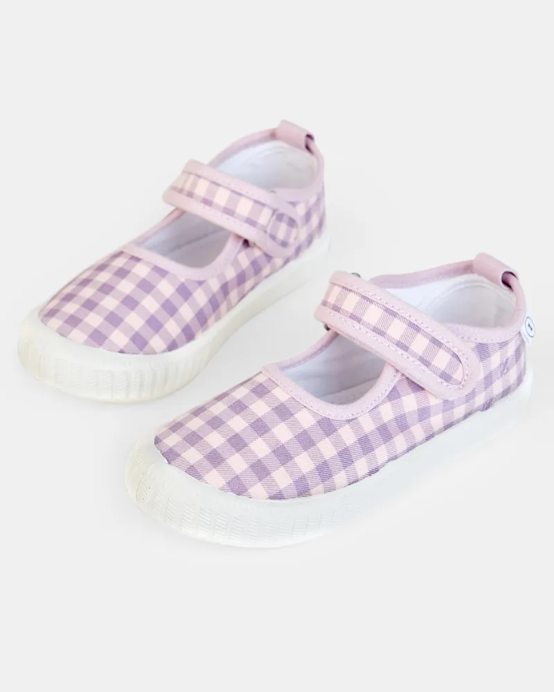 Mary Jane Canvas - Lilac Check