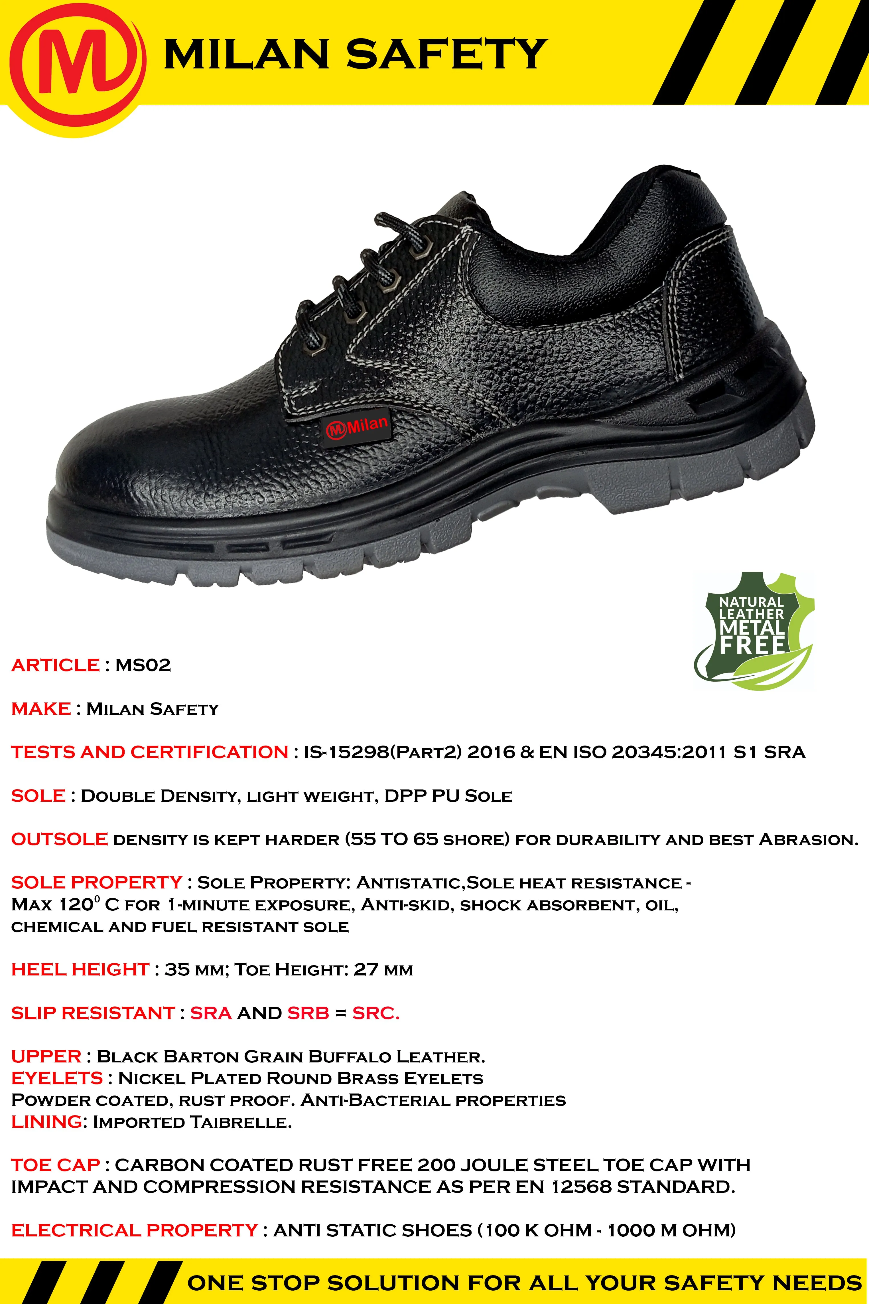 Milan Safety Light Weight Safety Shoe MS 03: Your Reliable Safety Partner