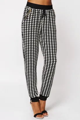 Monochrome Dogtooth Checked Joggers