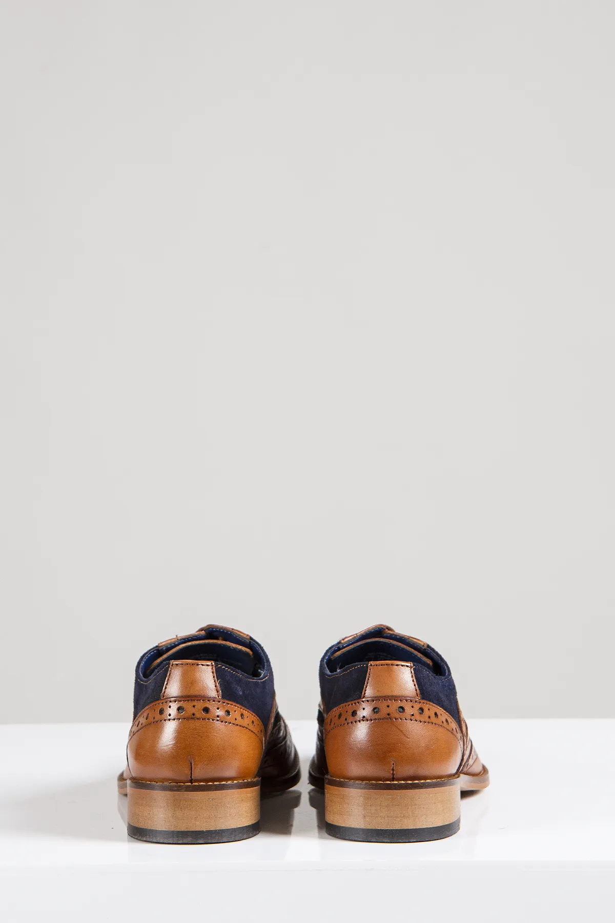 MURRAY - Tan Leather Suede Contrast Brogue Shoe