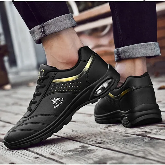 New  Spring Men's Shoes Casual Sports Shoes Breathable Travel Shoes PU Leather Men Sneakers Flat Comfortable White Shoes